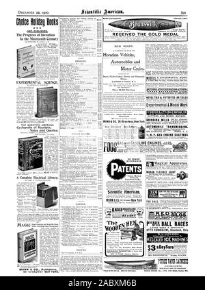 Buffal N.Y. H. S. GASMOTOR CASTINGS ein DaySure gerade veröffentlicht. Der Fortschritt, den die Erfindung im 19. Jahrhundert die experimentelle Wissenschaft. Der Scientific American Cyclopedia von Quittungen Hinweise und Anfragen. MUNN es CO Verlage ERFAHRUNG PATENTE Scientific American itZat Neuheiten & PATENTIERTE ARTIKEL Experimentelle & Modell Arbeit D'AMOUR & LITTLEDALE MACHINE CO. 130 IM WERT VON 5 T. NEW YORK. Muster und MODELLBAUER. MORAN FLEXIBLE GEMEINSAME magischen Apparat. Große GRÖSSEN EINE SPEZIALITÄT. Luft und Wasser TIGHTI jeder Durchmesser jeder Tiefe. 326 ERSTE PRÄMIEN SENDEN FÜR KOSTENLOSEN KATALOG. D. L. HOLDEN Die 00 P MÜHLEN Stockfoto