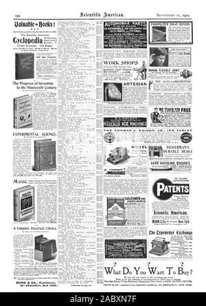 Copyright & C. Die Cyclopedia von Scientific American in Marokko. Post kostenlos. 900 neue Formeln. Die 1901 ANHANG. Der Fortschritt, den die Erfindung im 19. Jahrhundert die experimentelle Wissenschaft. Prospektive BOOT KÄUFER. MORAN flexible Verbindung für Dampf/Luft oder Flüssigkeiten. Moran Flexible Dampf gemeinsame Co. Inc. hatte die AUTO-Vergaser eine Schreibmaschine Excbange GESCHÄFTE BARNES' FUSS MACHT DIE THOMAS A. LUFT ARBEITEN. Tinte TABLET Scientific American., 1901-09-21 Stockfoto