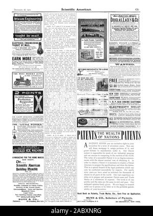 PARIS 1900. Der 'KLEINE WUNDER' EINER ZEITSCHRIFT FÜR ZU HAUSE MAKER jetzt bereit. Scientific American Gebäude monatlich Verleger 361 Broadway New York. DOUGLAS LACEY Dividend-Paying Bergbau Öl- und Verhüttungsprojekte Bestände aufgeführt und EDSON HERSTELLUNG C A. WPM3Z). $ 3.00 H. S. GASMOTOR CASTINGS BUBIER PUB. Co.Box 709 Lynn Messe Die 2 OEICentury Perfektion Hosenträger Dampftechnik lehrte per e-mail. Elektrotechnik per E-Mail unterrichtet. Verdienen Sie mehr KEINE GEWICHTE ZU VERLIEREN' TIS NICHT "FISK GUMMI C Howard 2- und 4-Takt MARINE MOTOREN AUTO OMNIGRAffignipiy Hand Buch auf Patente, Marken etc. übertroffen. Gesendet Stockfoto