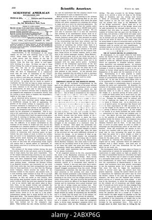 SCIENTIFIC AMERICAN gegründet 1845 wöchentlich an Nr. 361 Broadway New York DIE NEUE ÄRA FÜR DIE DAMPFMASCHINE veröffentlicht. Temporäre ENTLASTUNG AN DER BROOKLYN BRIDGE. Verwendung von verschiedenen MOTOREN IN AEROSTATICS., 1902-03-22 Stockfoto