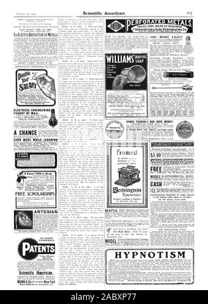 Elektrotechnik per E-Mail unterrichtet. Artesische $ 3.00 isummslIS Clinton In. HENRY CAREY BAIRD & Co 810 Walnut St. Philadelphia PA USA internationale Cerro s Schulen Box 1342 Scranton Pa Mechanische elektrische Dampf Textiltechnik; Heizung freie Stipendien mehr verdienen, während das Lernen im Tiefbau Ausarbeitung Kunst Architektur lernen 50 JAHRE ERFAHRUNG PATENTE MARKEN DESIGN COPYRIGHT & C. Emington gerahmt 100% mehr Licht Suche Lichter elektrische Gas Feuerzeuge. 1035 3 S 1057 1064 1071 1072 1082 53 1054. 10 S5 1050 4' 24. 1.13.2 Williams' Rasieren Stick. 25C. Schweizer Violett Rasierschaum Stockfoto