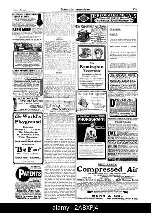 Elektrotechnik per E-Mail unterrichtet. Elektrische Ingenieur?" VERDIENEN MEHR Ausarbeitung Kunst Architektur Bergbau Metall. lurgy Business Stenografie Journalismus Buchhaltung etc. Scientific American. Werden Sie ein Ingenieur Elektro Ingenieur. Angaben über freie Stipendien. BOSTON, Mass. 50 JAHRE ERFAHRUNG PATENTE MARKEN DESIGN COPYRIGHT & C. Spielplatz Colorad Michiga. n Kanada der Adirondack % St. Lawrence River Weißen Berge Meer Küste von NewEngland am Besten durch das Schreiben für FLe erreicht. tes und Ordner. Gen' iPass.&Tkt. Agt. Asst. Gen' IP. & T.A. Einen Datensatz. Registerkarte "DE KARTEN. HARDWARB Vertrag Hersteller schwer Stockfoto