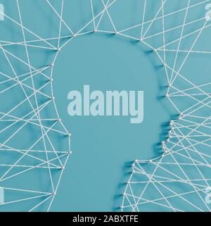 Realistische Darstellung eines Kopfes durch Stifte und Streichern, Vektor Stock Vektor