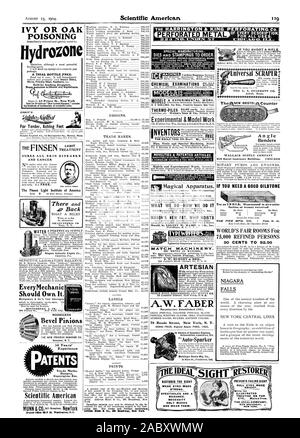 Efeu oder Eiche Vergiftung Hydrozone EINE FLASCHE GRATIS. Verkauft von führenden Drogisten. Keine echte ohne meine Unterschrift. qq Senden für Beoklet auf 'flow zur Behandlung von Krankheiten' enthalten. lag Hunderte von testimonials von wunderbaren Heilungen. CABOT'S h0 Atat Ausschreibung schmerzenden Füße Kuren alle HAUTKRANKHEITEN UND KREBS PROF. NIELS R. FIN 3 EN. EveryMechanic sollte Es GERÄUSCHLOS KEGELRITZEL DES NEUEN PROZESSES RAWHIDE CO Designs Urheberrechte etc. Scientific American. Spezielle MatitACTURING. . Die KUGEL' & STANZEN CO. CHEMISCHE UNTERSUCHUNGEN (TT.MM.JJJJ 193C LADE CHIC 0. Magische Apparat. Was wir tun - WIE WIR ES TUN MASON'S NEW Stockfoto
