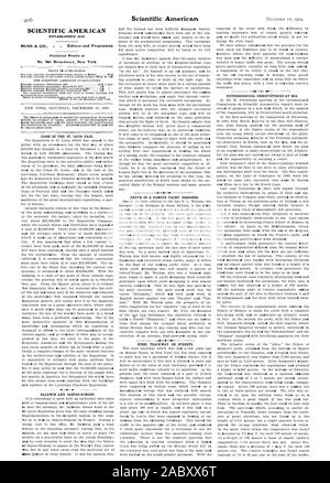 SCIENTIFIC AMERICAN gegründet 1845 MUNN & Co. Herausgeber und Eigentümer wöchentlich an Nr. 361 Broa. dwa veröffentlicht. y New York IN DER NÄHE DES ST. LOUIS MESSE. Tod eines berühmten Yacht Designer. Stahl TRACKWAY auf Straßen. Meteorologische OBSERVEiTORIES AUF SEE., 1904-12-10 Stockfoto