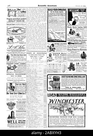 NEW YORK N Y Sie schlechte Straßen gut DIE CURTIS DOPPEL ZYLINDER MOTOR H.H.CURTIS MFG. Co.Eine automatische Pumpe INDEX DER ERFINDUNGEN, für die Patentschriften der Vereinigten Staaten für die Woche Ende Oktober 10 1905 BUILDIONOWBOAT von der Brooks System MOTSINGER AUTO-sparker 4-Takt Motoren CHAS ausgestellt wurden. J. JAGER CO Schraube ItWillTackleAny Tage Testversion auf dieser MARINE MOTOR verwenden Sie Chucks? Auf Bestellung. SPANGLER MANUFACTURING CO. perfekte Pumpe macht. Spezielle Maschinen für das Schmelzen von grauem Gusseisen Stahl Kupfer Messing und Bronze ENTWURF EINES OFENS CO CHICAG KRANK. WEL BOHRMASCHINEN STRASSE UND AUFTRAGNEHMER Stockfoto