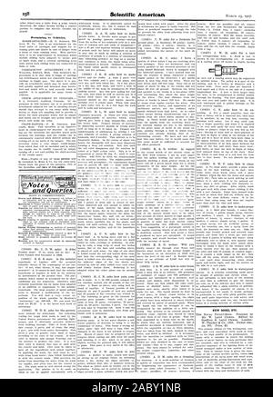 Und Abfragen. Neue Bücher etc., Scientific American, 1907-03-23 Stockfoto