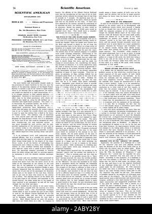 SCIENTIFIC AMERICAN gegründet 1845 wöchentlich an Nr. 361 Broadway veröffentlicht. New York 361 Broadway New York 361 Broadway New York ein kostspieliger Fehler. Auto. Die GEFAHREN DES LONG ISLAND BAHNÜBERGANG. Gefahren DER DATENSATZ ZIEL FEUERN. Gute Aussichten für bessere Schienen. DESIGNER PFEIFE AUF DER 'America' Cup Wettbewerb., 1907-08-03 Stockfoto