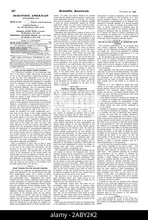 SCIENTIFIC AMERICAN gegründet 1845 MUNN & Co. Herausgeber und Eigentümer wöchentlich an Nr. 361 Broe. dwa veröffentlicht. y. New York 361 Broadway New York 361 Broadway New York Der Editor ist immer froh zu erhalten, für die Prüfung der Artikel über Themen von rechtzeitige Interesse gezeigt. Wenn die Fotos sind LEICHT AUF DEM QUEBEC BRIDGE DISASTER. Zug TERRIES FÜR DEN ÄRMELKANAL. Nationale SUMPF REKLAMATION. Die NUTZUNG DES KREISELS IM ZUSAMMENHANG MIT LUFTSCHIFFEN. Kies., 1907-11-30 Stockfoto