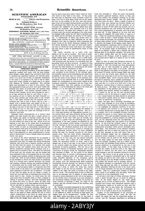 SCIENTIFIC AMERICAN gegründet 1845 wöchentlich an Nr. 361 Broadway veröffentlicht. New York 361 Broadway New York 361 Broadway New York die Eisenbahn SPIKE - ein ANACHRONISMUS DES ZWANZIGSTEN JAHRHUNDERTS. Ein Gespräch mit Henry FARMAN., 1908-08-08 Stockfoto