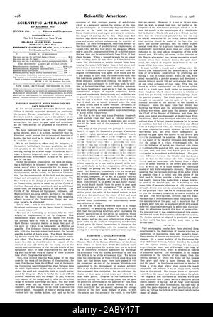 SCIENTIFIC AMERICAN gegründet 1845 wöchentlich an Nr. 361 Broe. dwe veröffentlicht. y. New York 361 Broadway New York 361 Broadway New York Präsident Roosevelt würde Reorganisieren der Marine Abteilung. Tribut an eine zivile Erfinder, 1908-12-19 Stockfoto