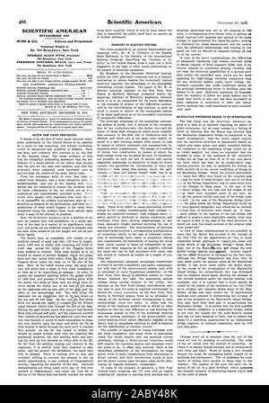 SCIENTIFIC AMERICAN gegründet 1845 MUNN & Co. Herausgeber und Eigentümer wöchentlich an Nr. 361 Broadway veröffentlicht. New York 361 Broadway New York 361 Broadway New York GAVIN DAM FAKTEN PERVERTIERT. Moden IN ELEKTRISCHEN SYSTEMEN., 1908-12-26 Stockfoto