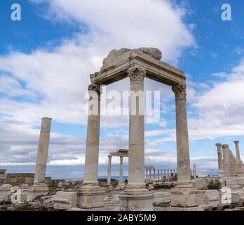 Blick von der antiken Stadt Laodykeia, Pamukkale Stockfoto