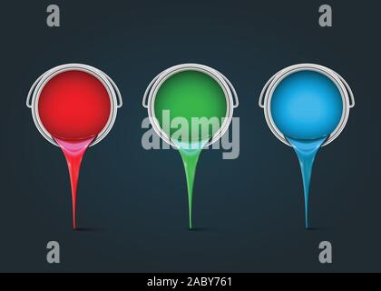 RGB-realistische Dosen, Vektor Stock Vektor