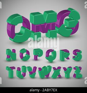 3D-farbenfrohen Charakter aus einem Schriftsatz, Vektor Stock Vektor