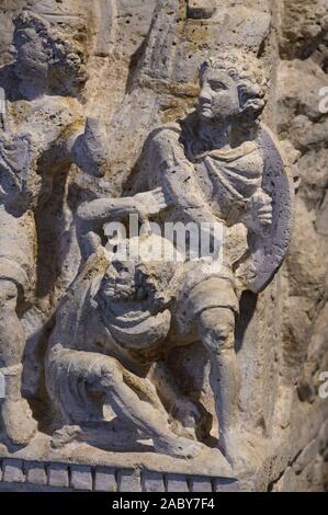 Perugia. Italien. Etruskische cinerary Urne aus dem Cacni Familie Grab in der Nähe von Perugia, Museo Archeologico Nazionale dell'Umbria (MANU - Nationale Archaeologi Stockfoto