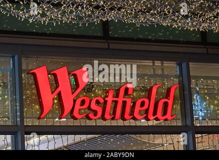 Schild in Westfield Stratford City, Olympic Park, Montfichet Rd, London, England, Großbritannien, E20 1EJ Stockfoto