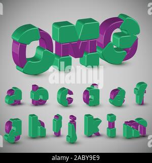 3D-farbenfrohen Charakter aus einem Schriftsatz, Vektor Stock Vektor