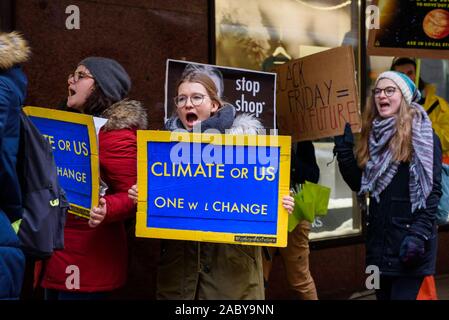 RIGA, Lettland. 29 Nov, 2019. 4. Global Klima Streik und Schwarzer Freitag Protest in Riga, Lettland. Credit: gints Ivuskans/Alamy leben Nachrichten Stockfoto