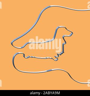 Realistische ribbon Formen ein Tier, Vektor, Abbildung Stock Vektor