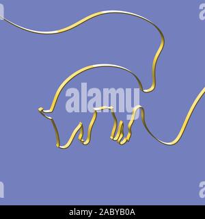 Realistische ribbon Formen ein Tier, Vektor, Abbildung Stock Vektor