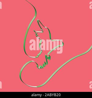 Realistische ribbon Formen ein Tier, Vektor, Abbildung Stock Vektor