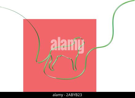 Realistische ribbon Formen ein Tier, Vektor, Abbildung Stock Vektor