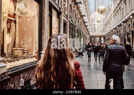 Galeries Royales Saint-Hubert in Brüssel Belgien NOV 2019 Stockfoto