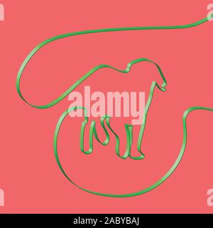 Realistische ribbon Formen ein Tier, Vektor, Abbildung Stock Vektor