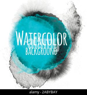 Abstrakte Aquarell Hintergrund blaue Farbe auf Farbe Weiß isoliert Stock Vektor