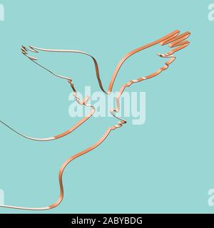 Realistische ribbon Formen ein Tier, Vektor, Abbildung Stock Vektor