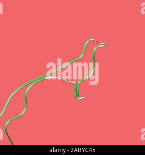 Realistische ribbon Formen ein Tier, Vektor, Abbildung Stock Vektor