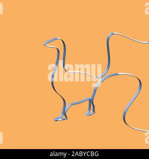 Realistische ribbon Formen ein Tier, Vektor, Abbildung Stock Vektor