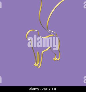 Realistische ribbon Formen ein Tier, Vektor, Abbildung Stock Vektor