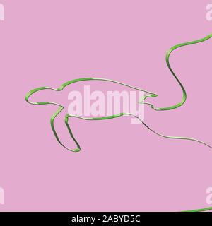 Realistische ribbon Formen ein Tier, Vektor, Abbildung Stock Vektor