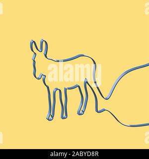 Realistische ribbon Formen ein Tier, Vektor, Abbildung Stock Vektor