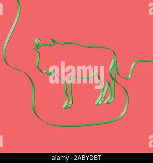 Realistische ribbon Formen ein Tier, Vektor, Abbildung Stock Vektor