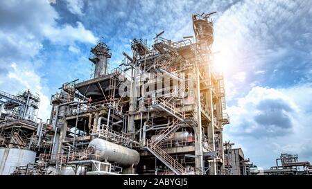 Industrie von Öl und Gas Raffinerie Werk. Stockfoto