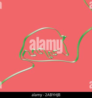 Realistische ribbon Formen ein Tier, Vektor, Abbildung Stock Vektor