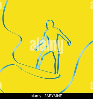 Bunte ribbon Formen ein Surfer, Vektor Stock Vektor