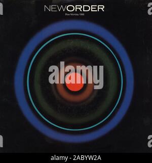 New Order - Blue Monday 1988 - Vintage Vinyl Album Cover Stockfoto