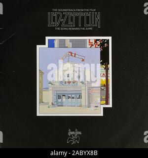 LED ZEPPELIN Song bleiben die Gleichen - Vintage Vinyl Album Cover Stockfoto