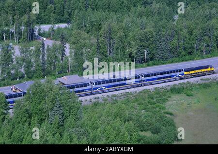 McKINLEY EXPLORER touristische Zug in Talkeetna, Alaska. Stockfoto