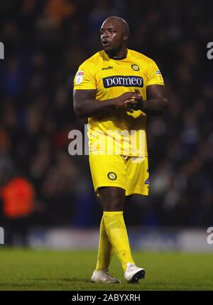 Adebayo Akinfenwa der Wycombe Wanderers - Ipswich Town v Wycombe Wanderers, Sky Bet League One, Portman Road, Ipswich, Großbritannien - 26 November 2019 Editorial nur verwenden - DataCo Einschränkungen Stockfoto