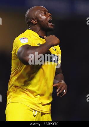 Adebayo Akinfenwa der Wycombe Wanderers - Ipswich Town v Wycombe Wanderers, Sky Bet League One, Portman Road, Ipswich, Großbritannien - 26 November 2019 Editorial nur verwenden - DataCo Einschränkungen Stockfoto