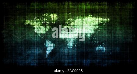 Globale Daten Marketing Informationen und Lösungen Konzept Stockfoto