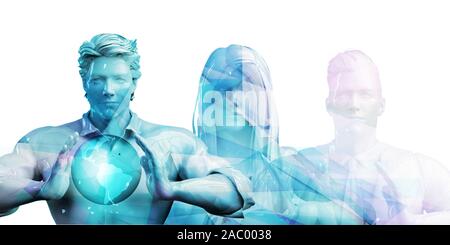 Integriertes System Data Platform Management Konzept Kunst Stockfoto