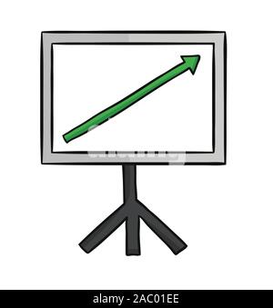 Hand gezeichnet Vector Illustration der Verkäufe Diagramm Pfeil nach oben bewegen. Stock Vektor
