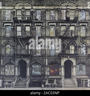 LED ZEPPELIN Physical Graffiti - Vintage Vinyl Album Cover Stockfoto