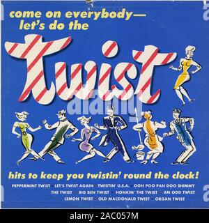 Kommen Sie Alle - Lasst uns die Twist-Vintage Vinyl Album Cover tun Stockfoto